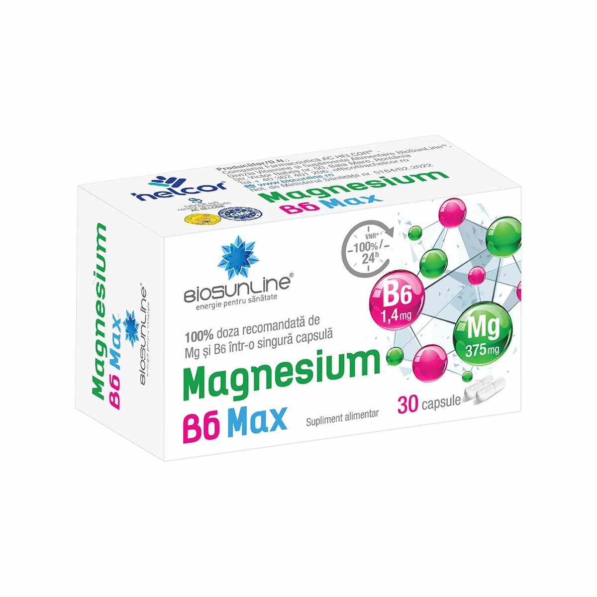 Magnesium B6 Max, BioSunLine, 30 capsule