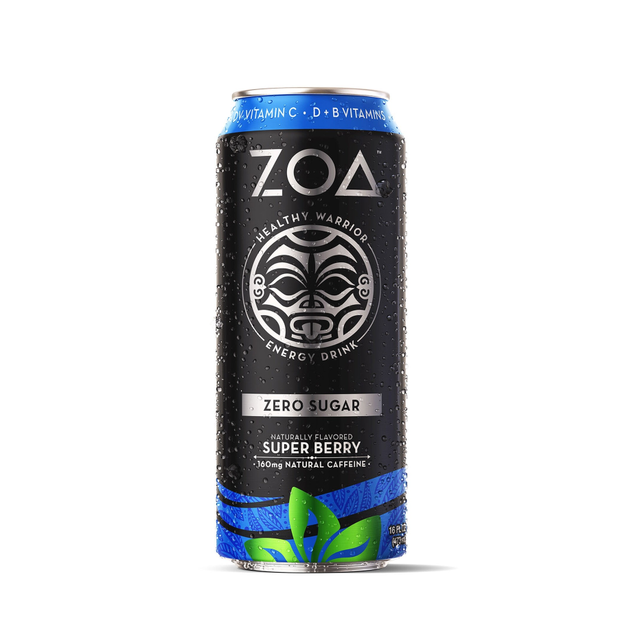 GNC ZOA Energy Drink Zero Sugar Bautura Energizanta 0 Zahar cu Aroma de Super Berry, 473ml