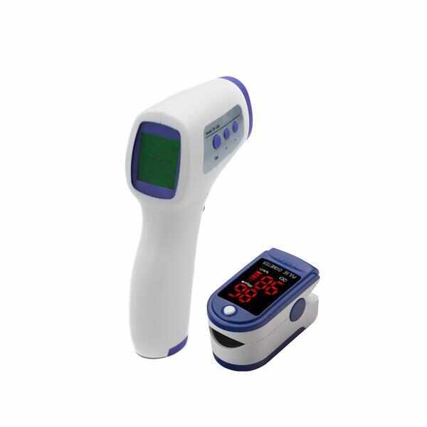 Set - Pulsoximetru + Termometru medical infrarosu digital noncontact inclus baterii
