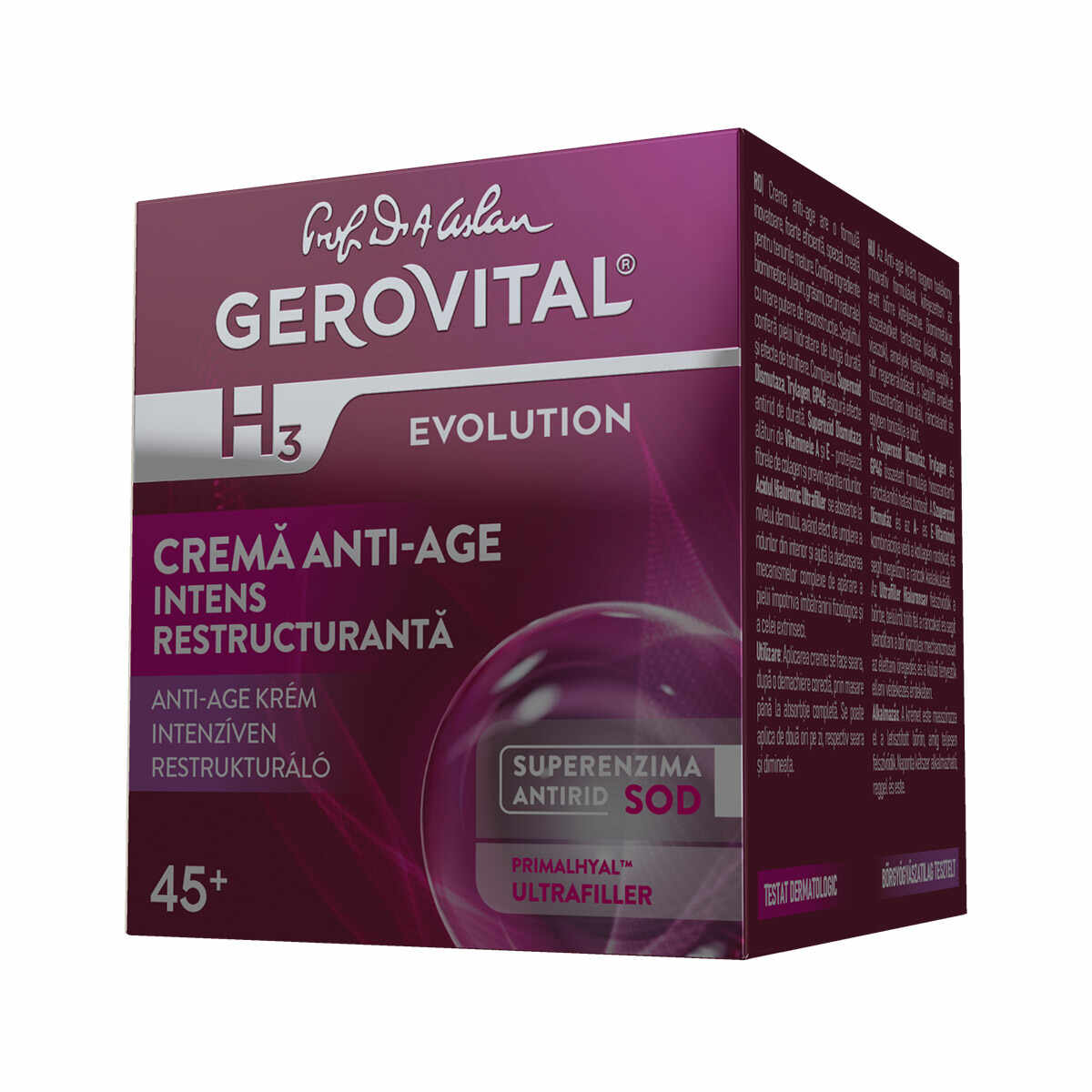 Crema antiage intens restructuranta de noapte GH3 Evolution, 50ml, Gerovital