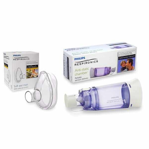 Set Camera de inhalare si Masca medie 1-5 ani LiteTouch Philips Respironics