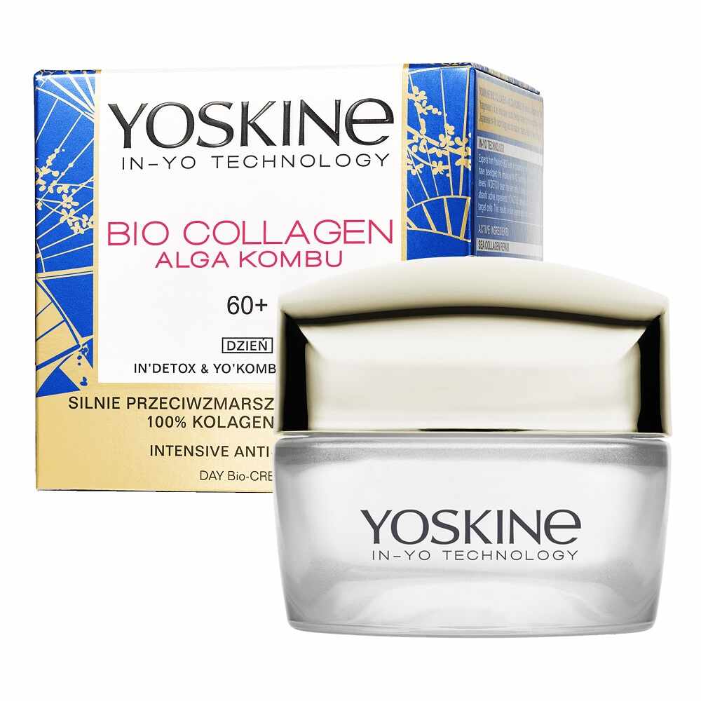 Crema antirid intensiva de zi pentru ten 50+ Bio Collagen Alga Kombu, 50ml, Yoskine