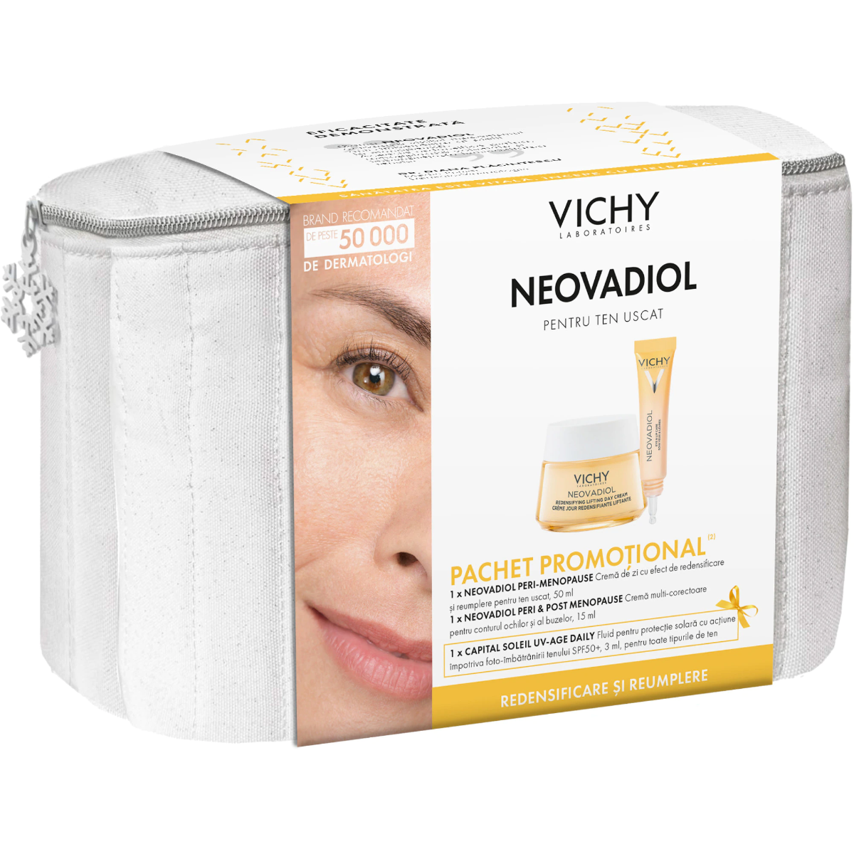 Pachet Neovadiol Peri-Menopause pentru ten sensibil, 50ml + 15ml, Vichy