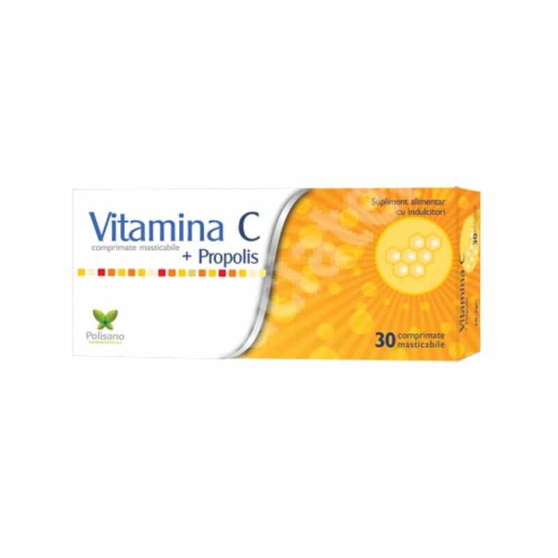 Polisano Vitamina C + Propolis, 30 comprimate