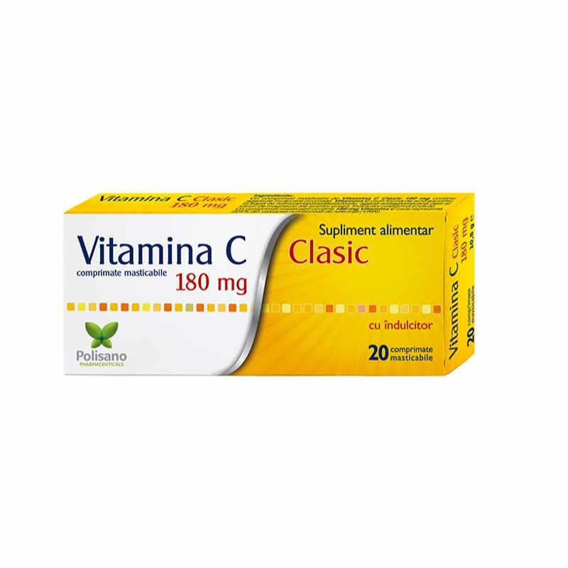 Vitamina C Clasic 180 mg, 20 comprimate masticabile