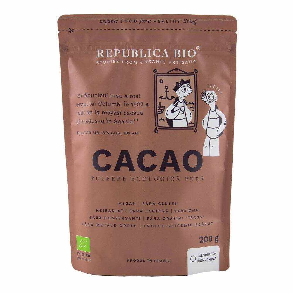 Cacao pulbere ecologica pura, 200g, Republica Bio