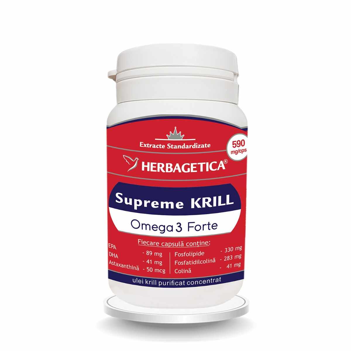 Supreme Krill Omega 3 Forte, 30 capsule, Herbagetica