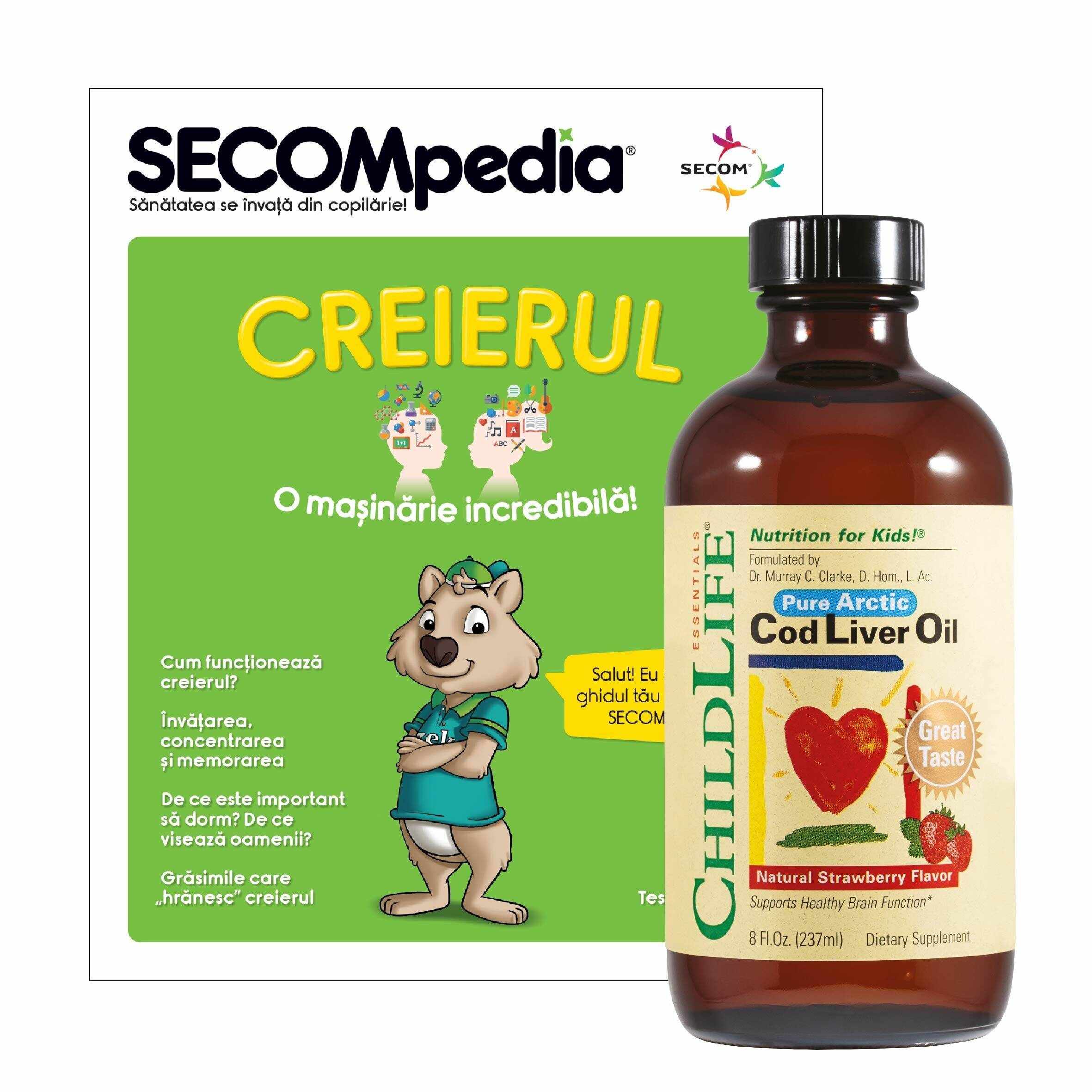Cod Liver Oil 237ml (gust de capsune) - ChildLife Essentials - Secom