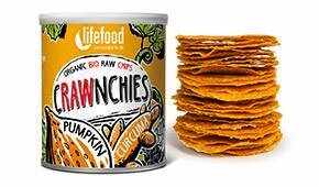 Chips Crawnchies cu dovleac si turmeric raw eco-bio 30g - Lifefood