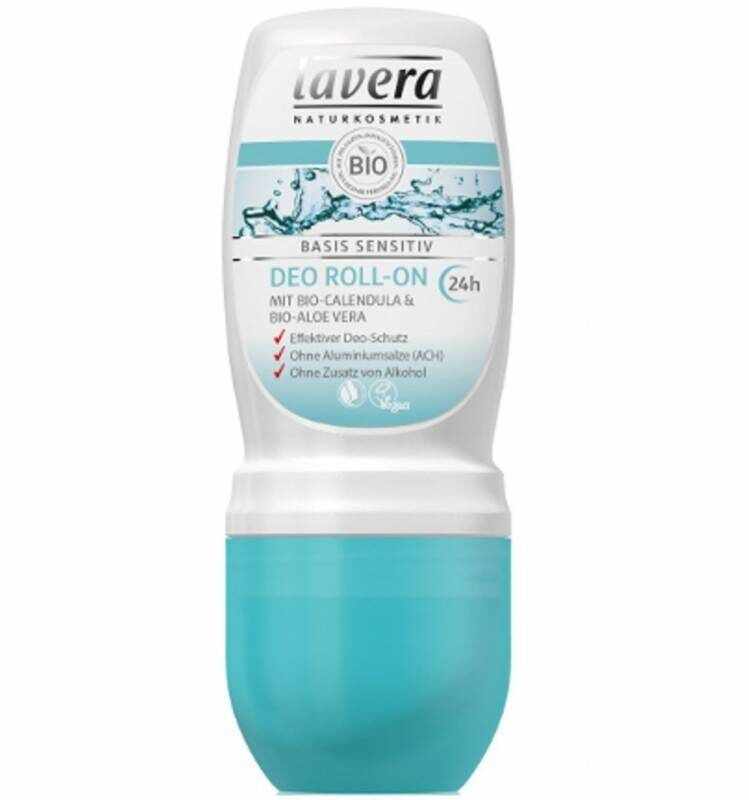 Deodorant roll-on cu galbenele si Aloe Vera, Basis Sensitive 24h 50ml - Lavera