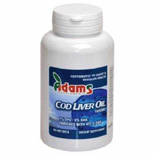 Cod Liver Oil (Ulei din ficat de cod) 1000mg 90cps - ADAMS