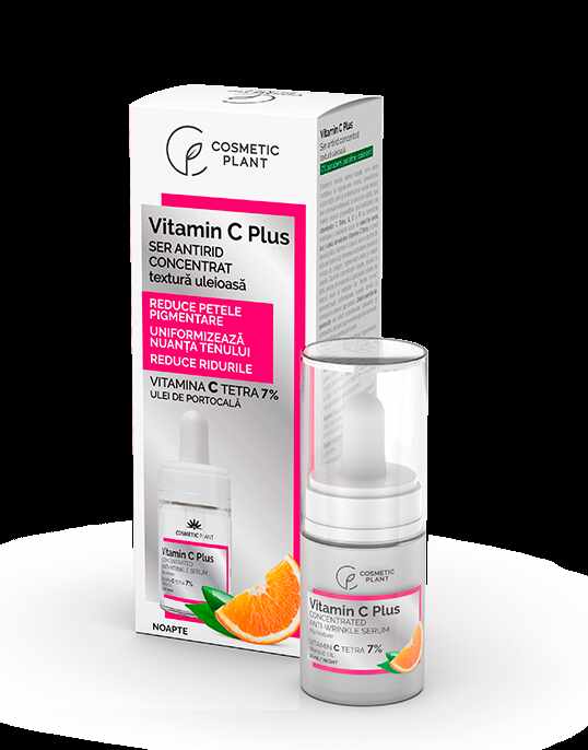 Ser antirid concentrat uleios cu Vitamin C Plus, 15ml - Cosmetic Plant