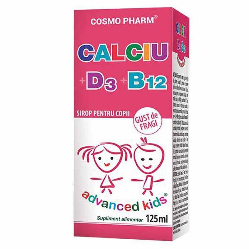 Sirop Copii Calciu, D3 si B12, 125ml - Cosmo Pharm