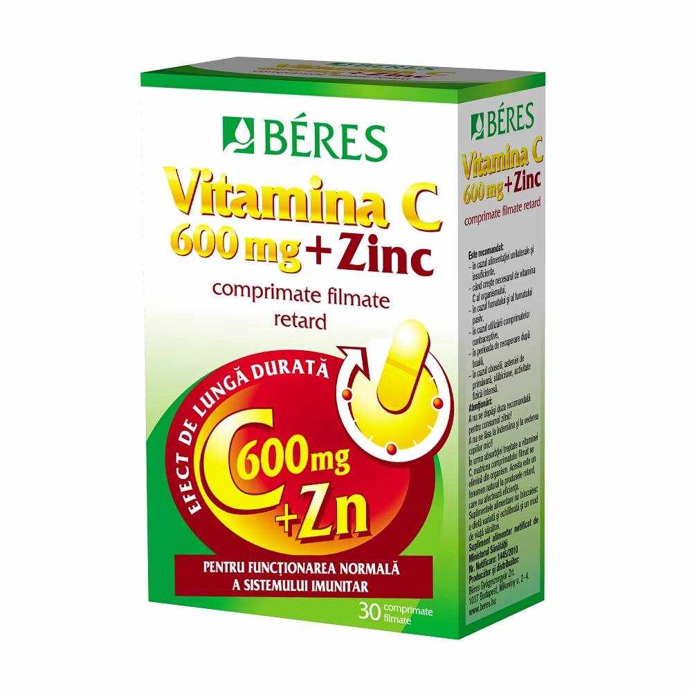Vitamina C 600mg si zinc, 30cpr - Beres