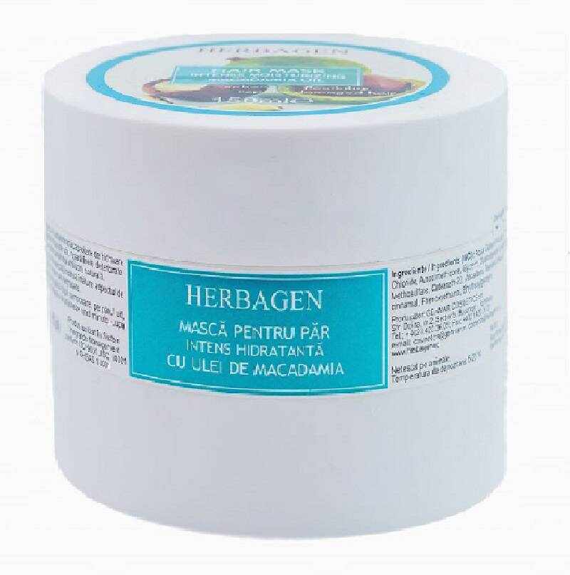 Masca de par intens hidratanta cu ulei de macadamia, 150ml - Herbagen