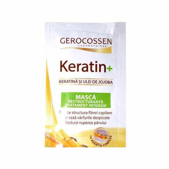 Masca restructuranta tratament intensiv pentru par, Keratin+, 15ml - Gerocossen