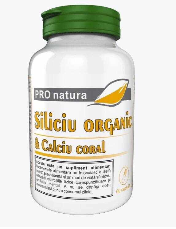 Siliciu organic si calciu coral, 60cps - MEDICA