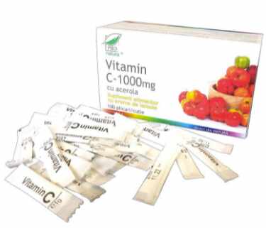 Vitamina C 1000mg cu acerola si lamaie, 100dz - Pro Natura