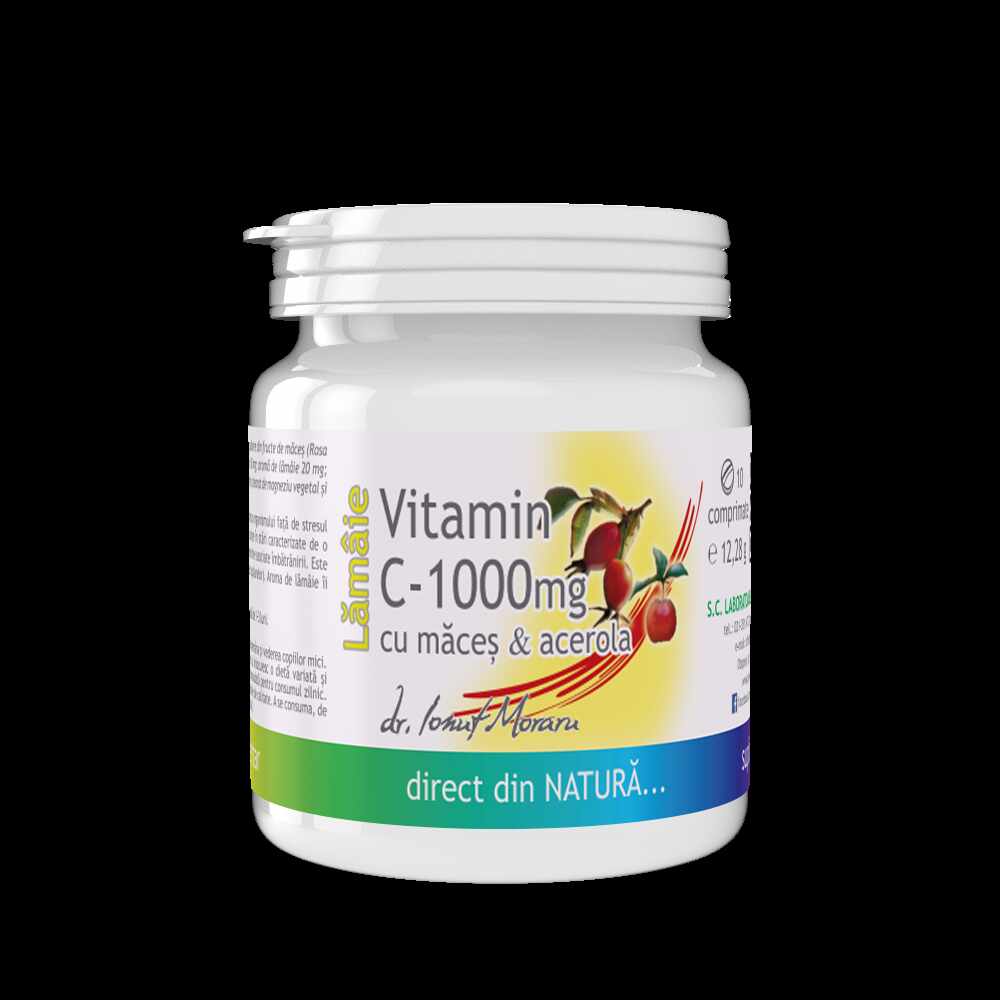 Vitamina C cu Maces si Acerola aroma Lamaie,1000mg, 10cps - MEDICA