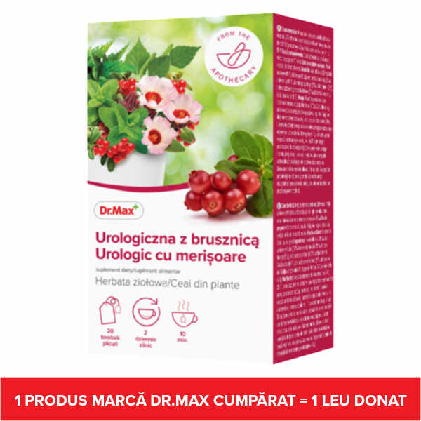 Ceai urologic din plante cu merisoare, 20 plicuri, Dr.Max