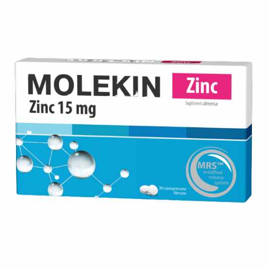 Molekin Zinc, 15mg, 30cpr - ZDROVIT