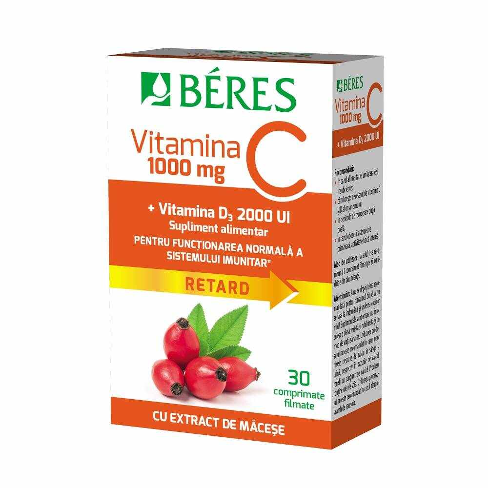 Vitamina C 1000mg si Vitamina D3 2000 UI, 30cpr - Beres
