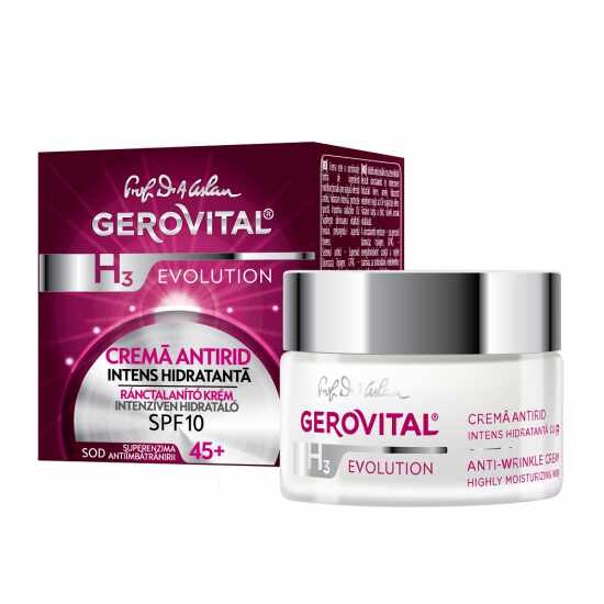 Crema antirid intens hidratanta 45+ SPF10, 50ml - Gerovital H3 Evolution