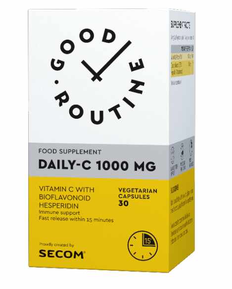 Daily-C Vitamina C, 1000mg, 30cps - Good Routine - Secom