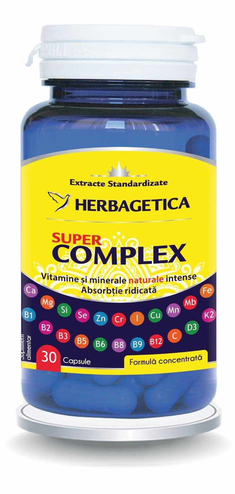Super complex - vitamine si minerale naturale - Herbagetica 60 capsule