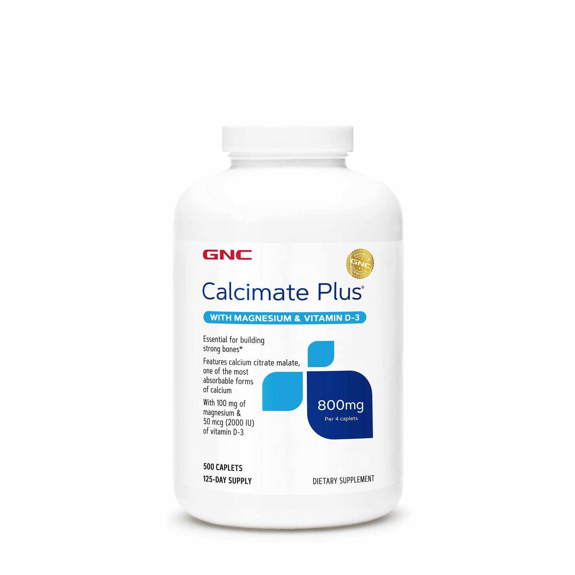 Calcimate Plus, Calciu 800 Mg Cu Magneziu Si Vitamina D-3, 500tb - Gnc