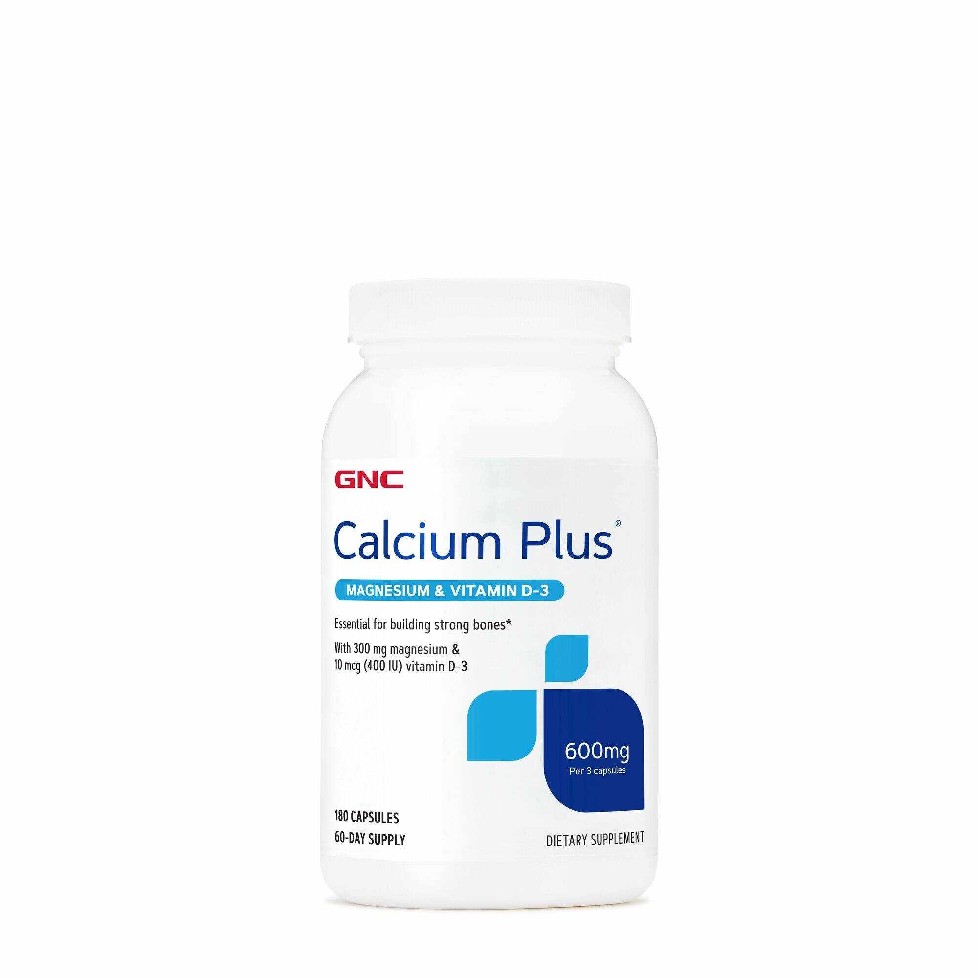 Calcium plus with magnesium vitamin d-3, calciu cu magneziu si vitamina d-3, 180cps - Gnc