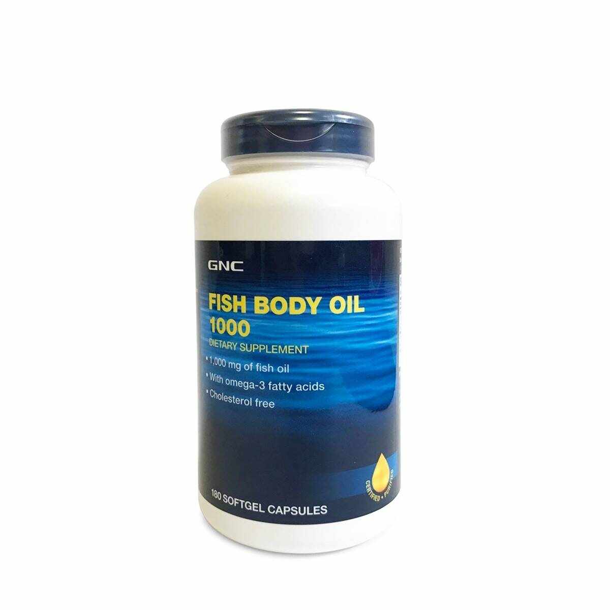 Fish Body Oil 1000mg, Ulei de peste, 180cps - Gnc