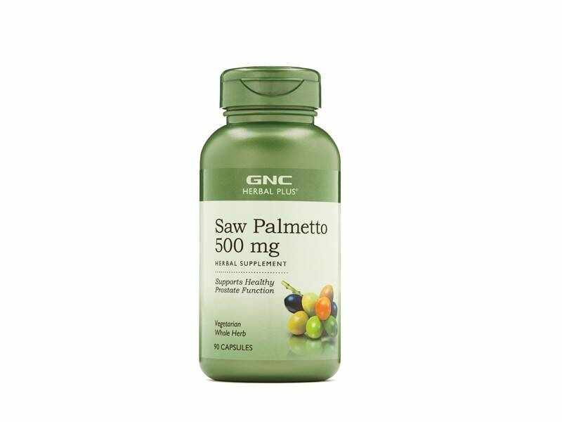 Herbal plus saw palmetto 500mg, extract din palmier pitic, 90cps - Gnc