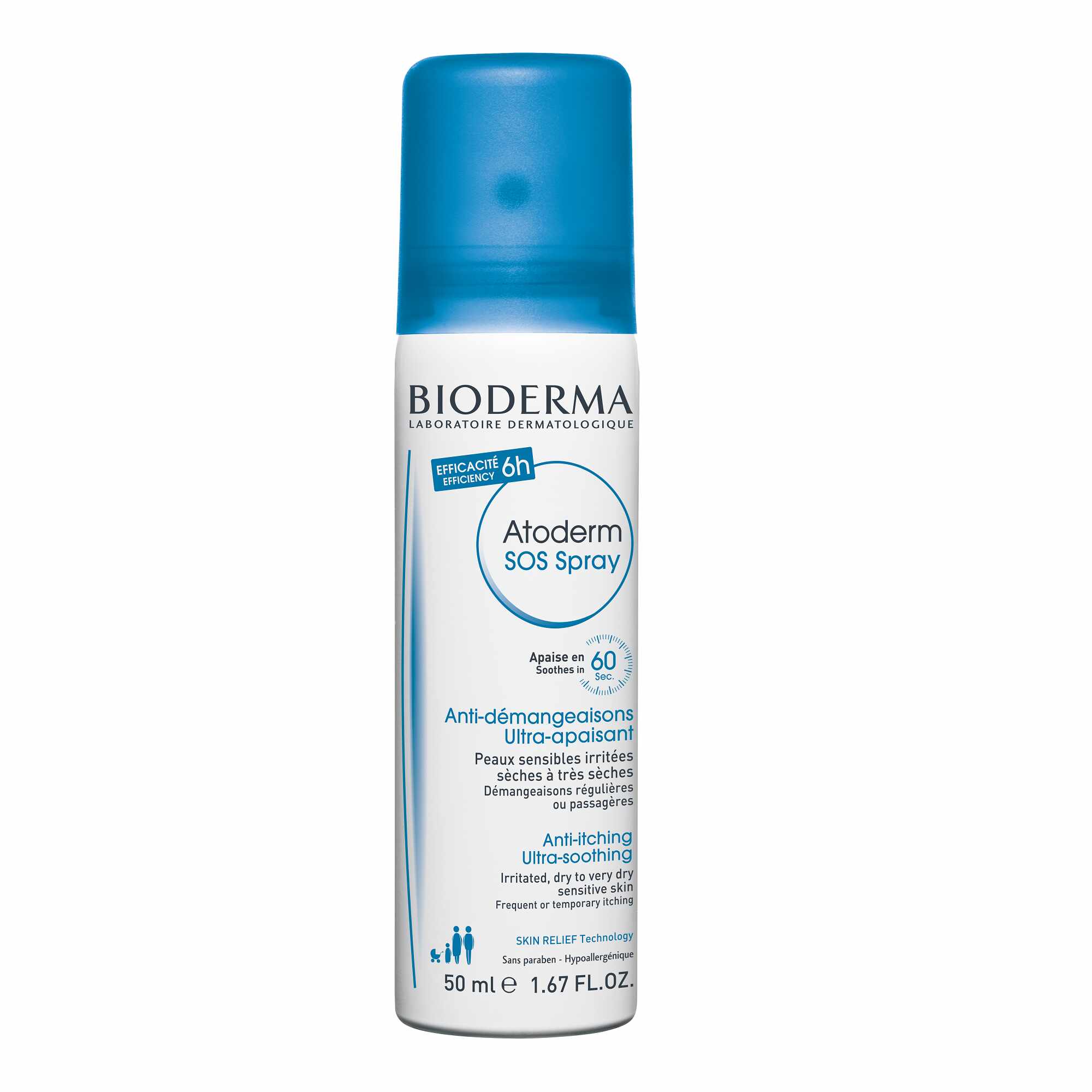 Spray anti-prurit cu efect calmant imediat, Atoderm SOS, 50ml - Bioderma