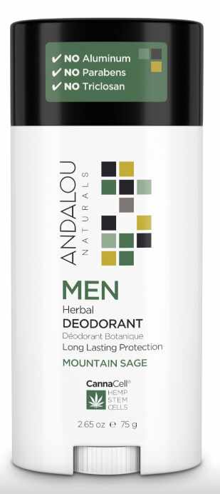 Deodorant solid pentru barbati, MEN Herbal Deodorant - MOUNTAIN SAGE, 75g - Secom - Andalou