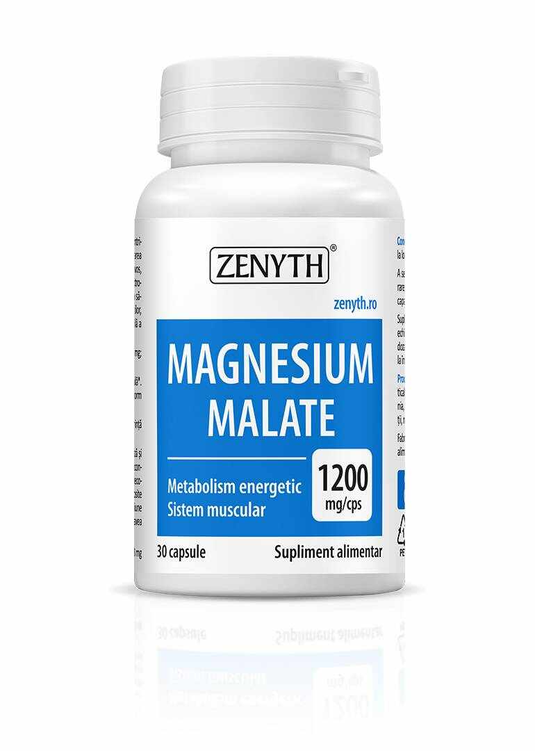 Magnesium Malate, 1200mg, 30cps - Zenyth