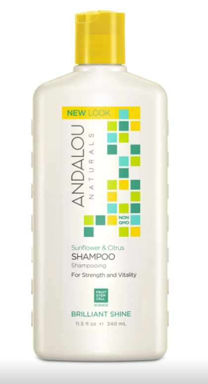 Sampon pentru par, Sunflower and Citrus Brilliant Shine Shampoo, 340ml - Secom - Andalou