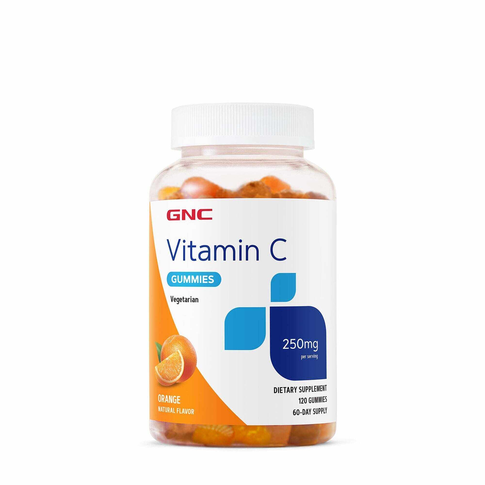 Vitamina c 250 mg, jeleuri cu aroma naturala de portocale, 120Jeleuri - Gnc