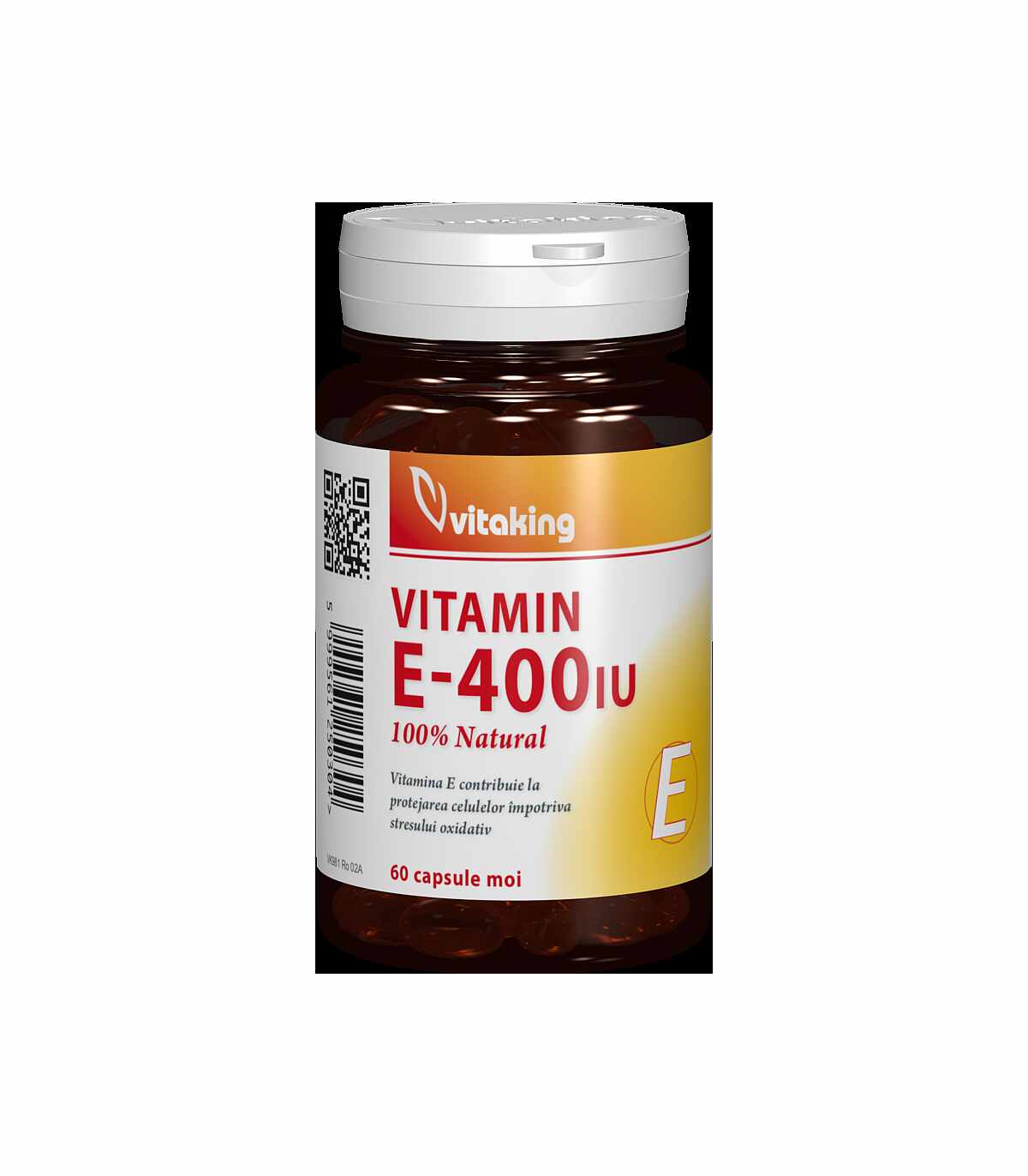 Vitamina E naturala, 400UI, 60cps - Vitaking