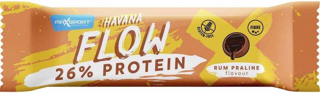 Baton proteic Havana FLOW 26% proteina, cu rom, 35g - Max Sport