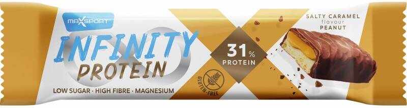 Baton proteic Infinity 31% proteina, cu caramel sarat, 55g - Max Sport