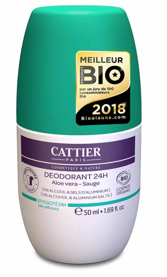 Deodorant roll-on bio 24h cu Aloe Vera, 50ml - Cattier