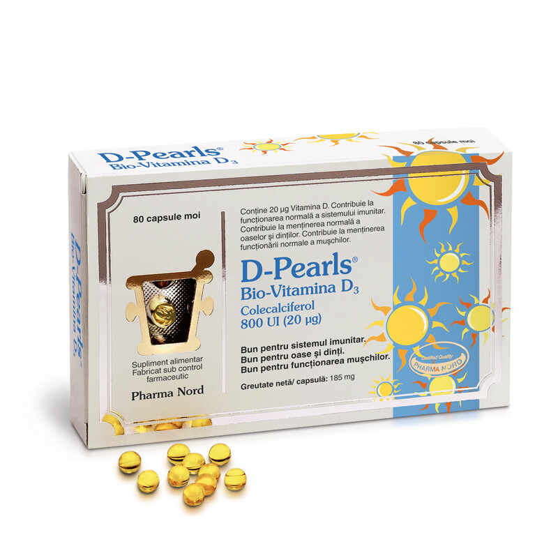Bio-vitamina D3 D-Pearls, 80 capsule, Pharma Nord