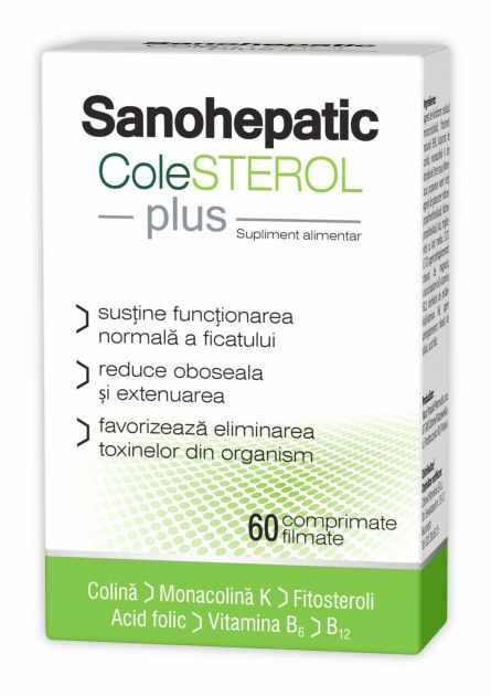 Sanohepatic Colesterol Plus, 60 comprimate filmate, Zdrovit