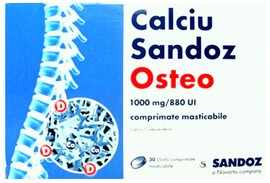 Calciu Sandoz Osteo 1000mg x 30cp masticabile
