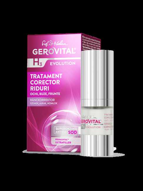 Gerovital H3 Evolution Tratament Corector Riduri - Ochi, Buze, Frunte 15ml