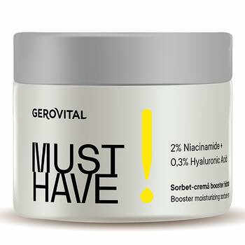 Gerovital Must Have Sorbet-Crema Booster hidratanta cu Niacinamida 2% si Acid hialuronic 0,3% 50 ml