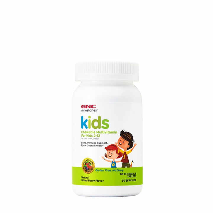 GNC kids Multivitamine masticabile 2-12 ani cu aroma naturala de fructe de padure 60 tablete