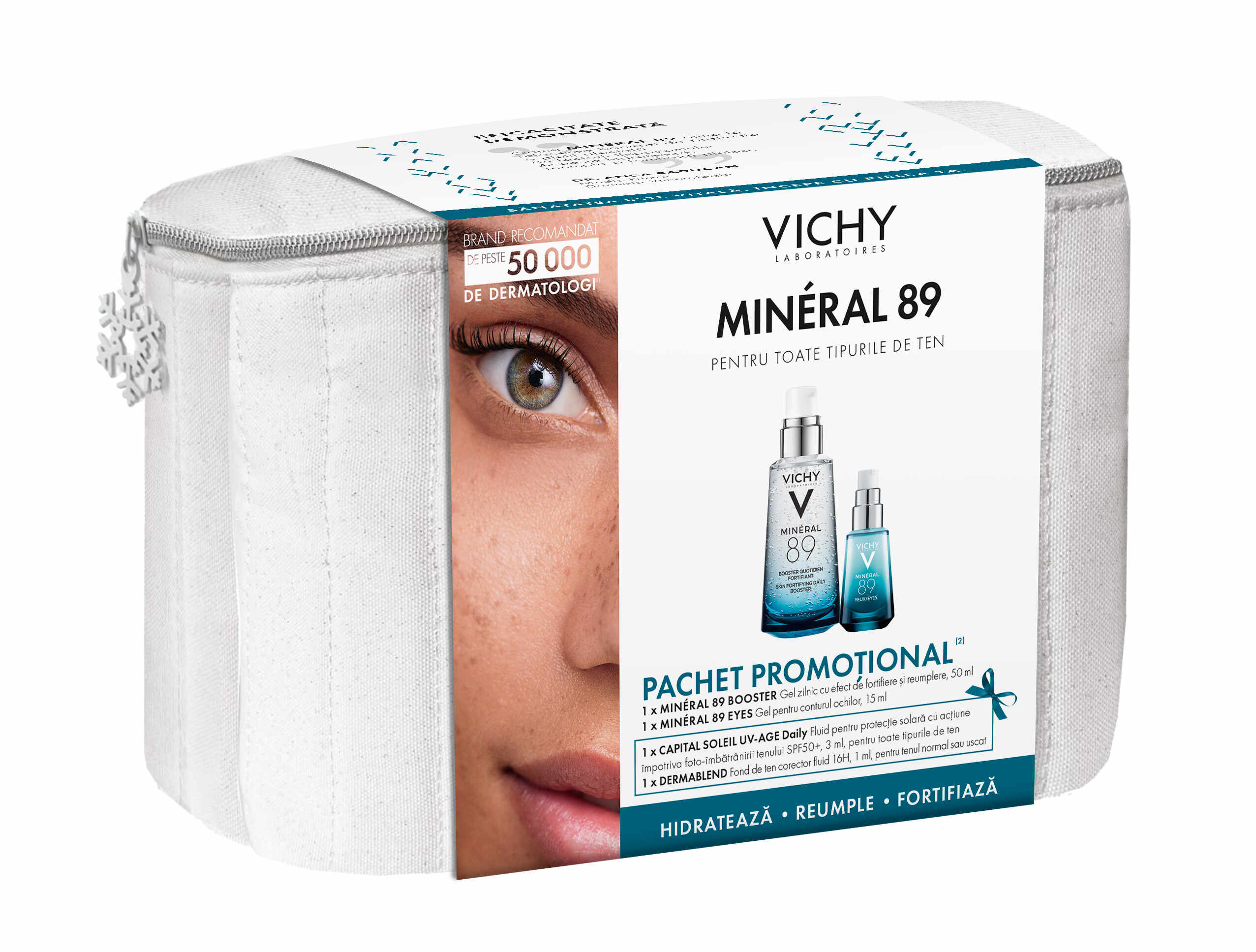 Vichy Trusa Mineral 89 Gel booster zilnic toate tipurile de ten 50 ml + Mineral 89 gel contur ochi 15 ml