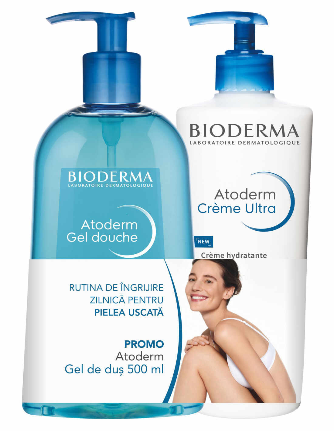 Bioderma Promo Atoderm Ultra Crema parfumata 500 ml + Atoderm gel de dus 500 ml